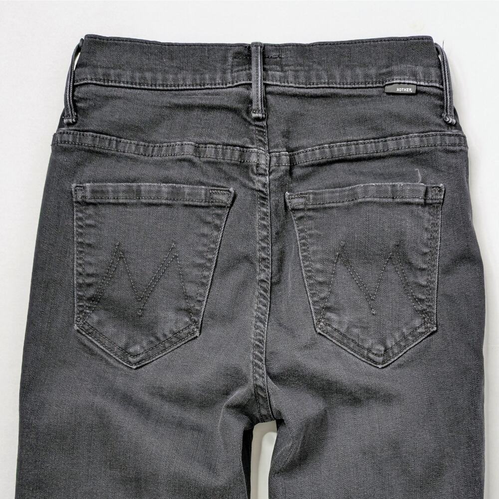 MOTHER Insider Crop Step Fray Jeans 24 Runs Small Black Gray Ankle Crop 11" W - Picture 6 of 11